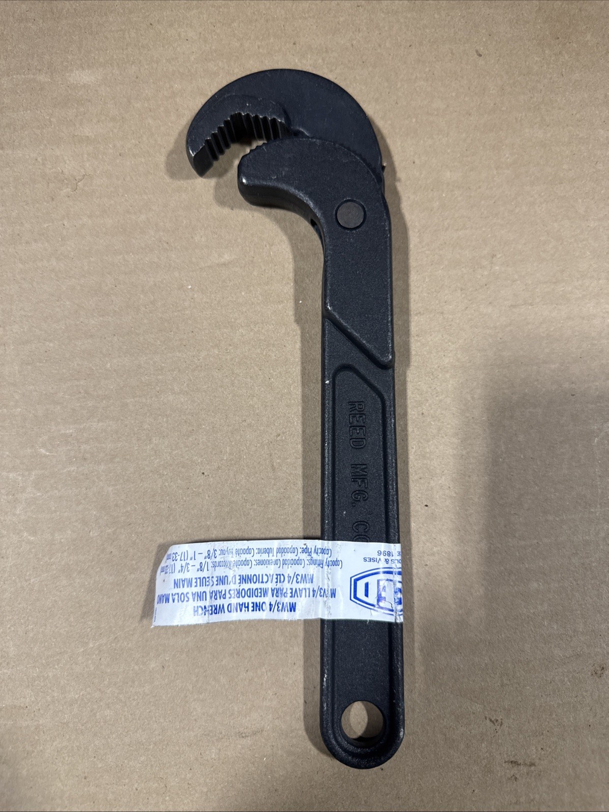 Reed Tool MW3/4 One Hand Wrench 1/8” - 3/4” Spring Loaded USA NEW