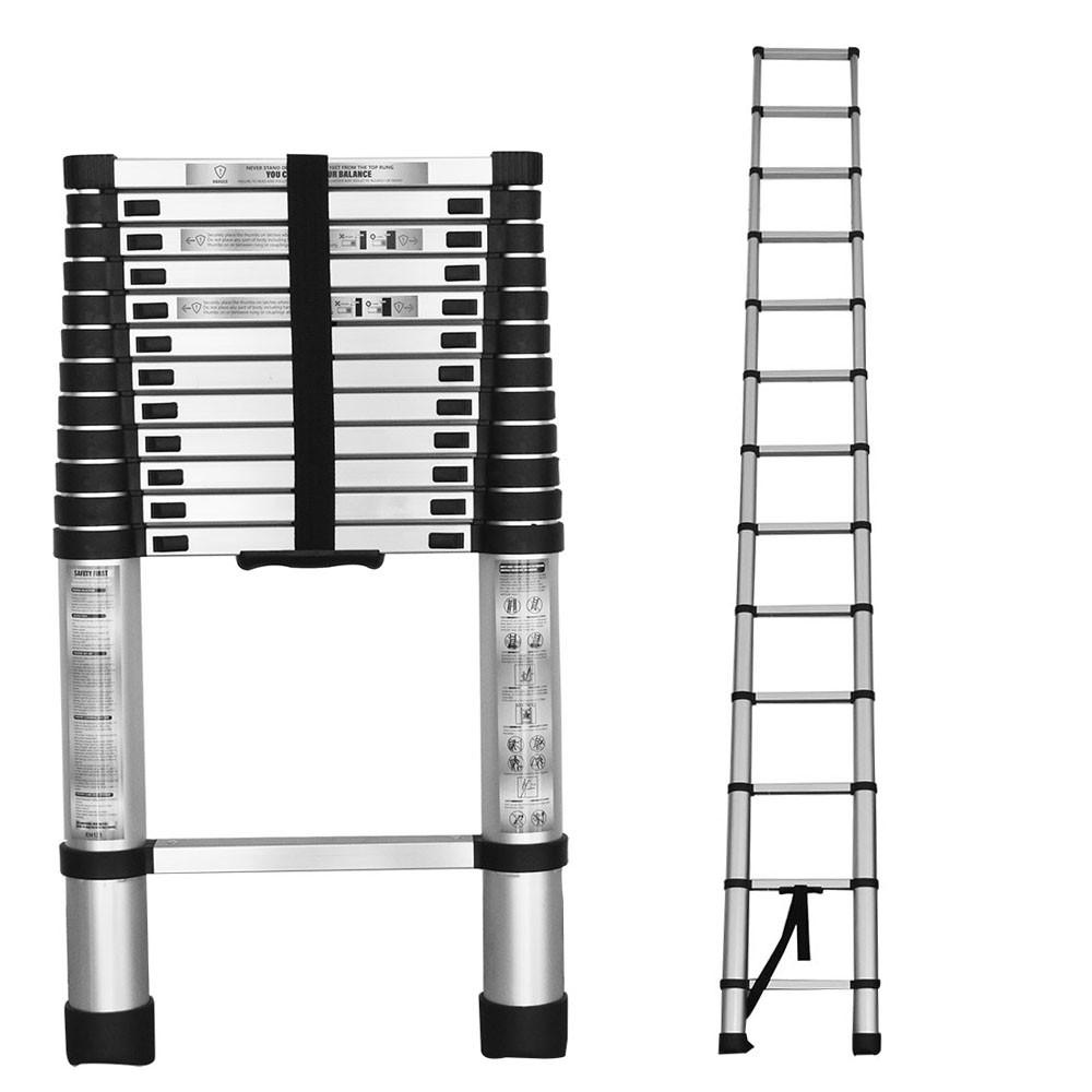 14.5FT Aluminum Extension Telescoping Heavy Duty Lightweight Step Ladder 330lbs