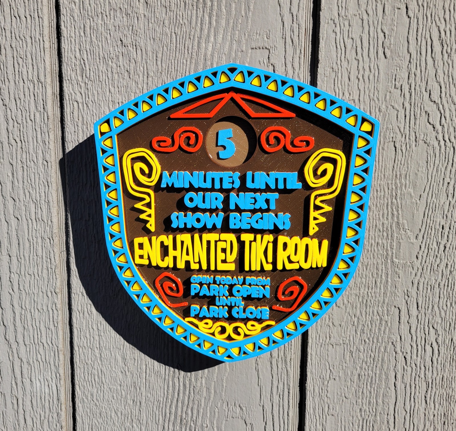 10 x 9.5 inch Enchanted Tiki Room Next Show Sign Adventureland Replica Plaque