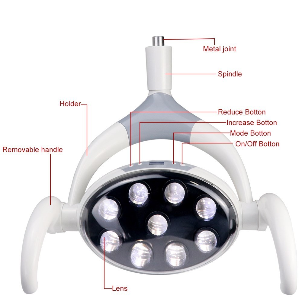 Ceiling Mounted Dental LED Operating Light Sensor Light 9 Led Bulbs Exam Light