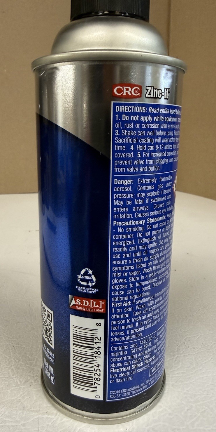 CRC 05048 Zinc-It Instant Cold Galvanize - 13 Wt Oz,Gray