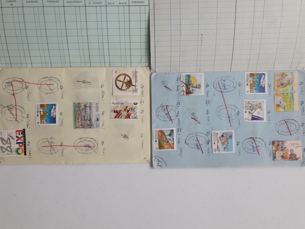 6 Stamp Approval Booklets Containing Austalia Stamps