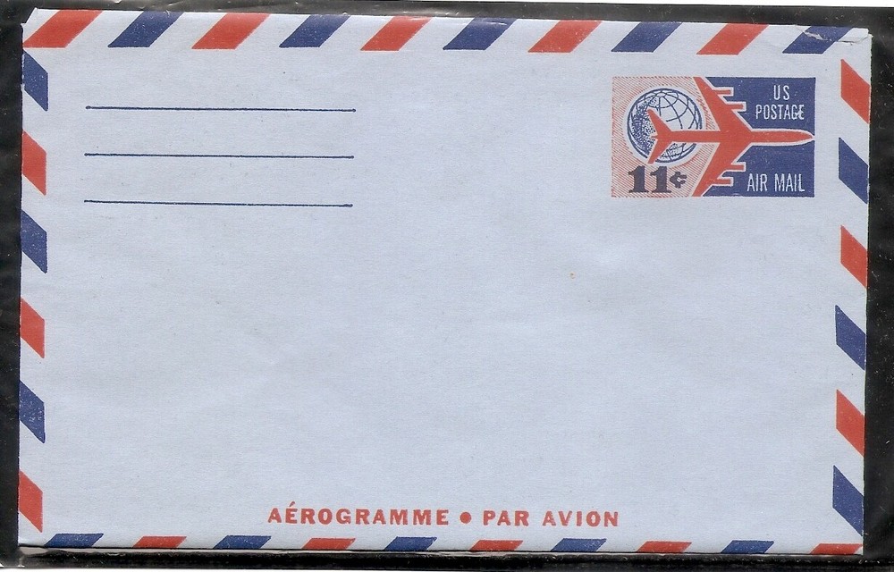 US SC # UC35 Globe And Airplane FDC. Unused