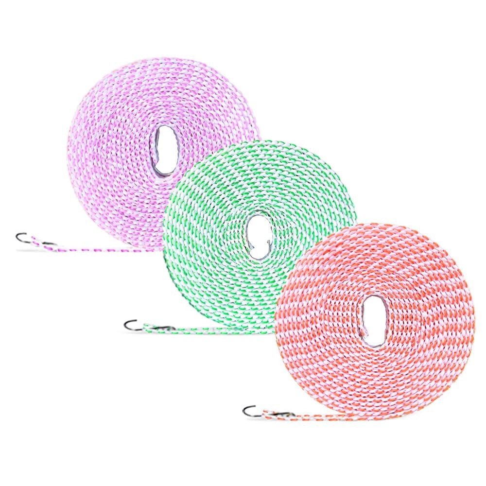 Clothesline,3 Pack Clotheslines for Outside, Adjustable Clothes Lineï¼ŒWindpr...
