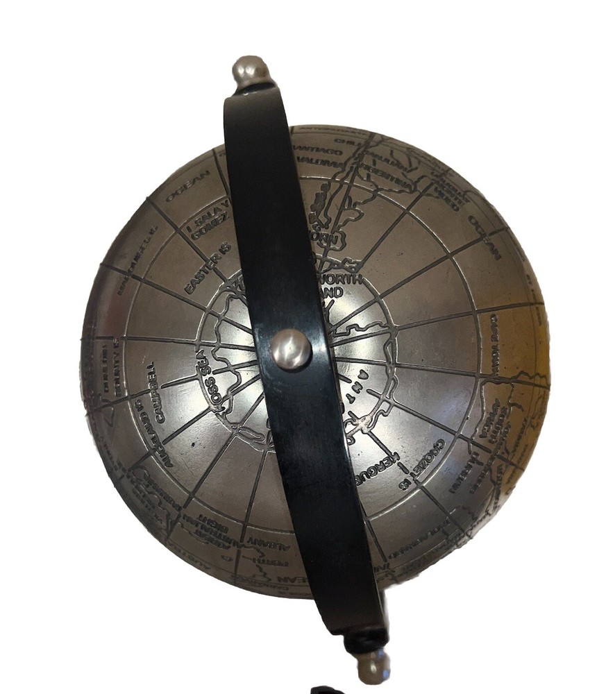 Globe Earth Stand Base Metal Vintage
