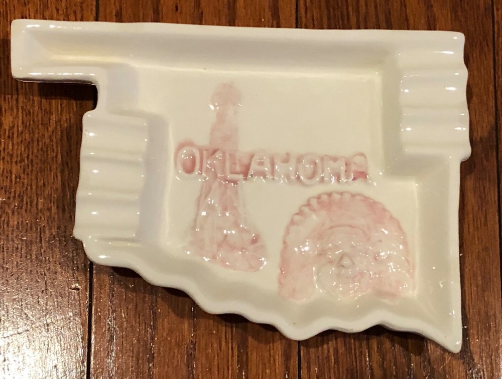 Oklahoma Vintage Ceramic Ash Tray