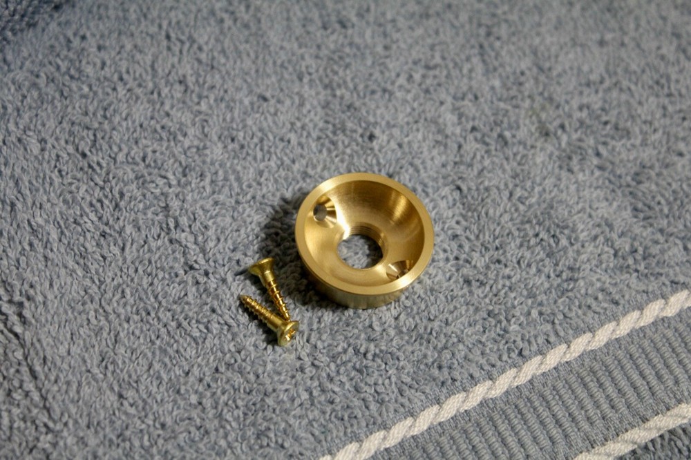 Telecaster style threaded jack plate, Solid Brass