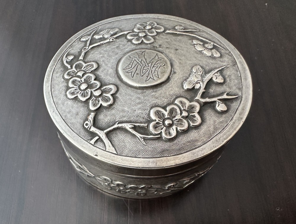 Antique Chinese Export Solid Silver Trinket Box ZEESUNG