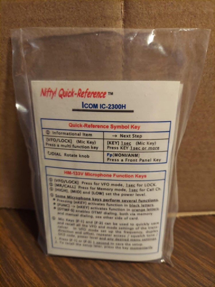 Nifty! Quick-Reference     ICOM IC-2300H       ~~~NEW!!~~