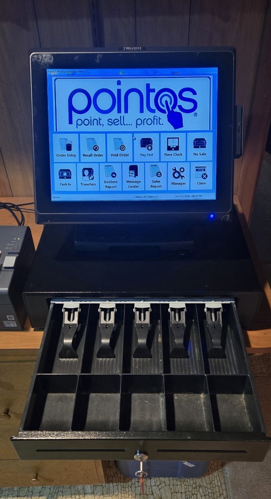 Touch Dynamic Pulse J1900 POS Windows 7, Card Reader, Lock Cash Drawer, Receipt