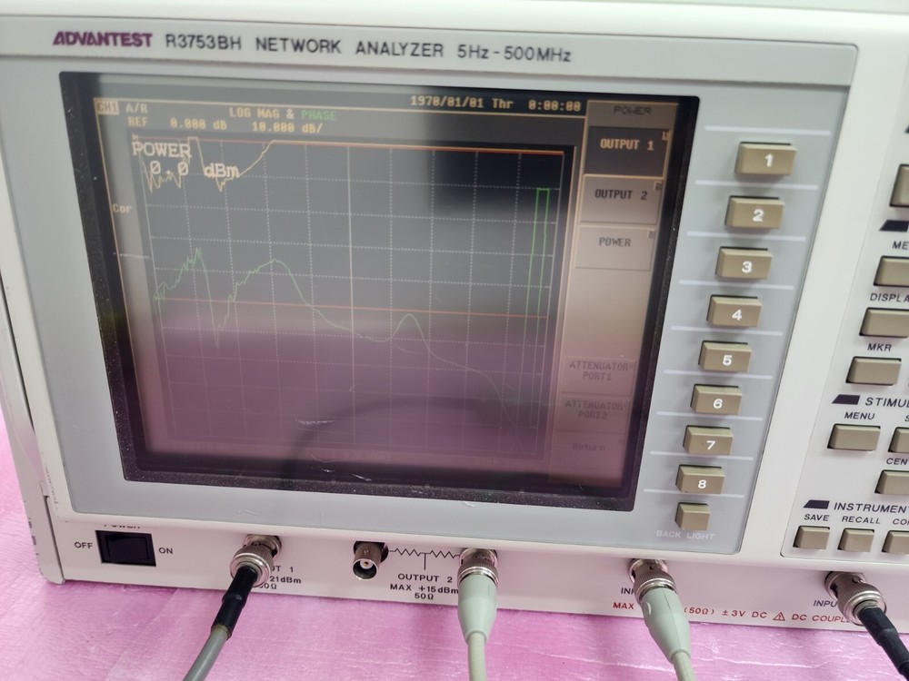ADVANTEST R3753BH Network Analyzer, 5 Hz to 500 MHz