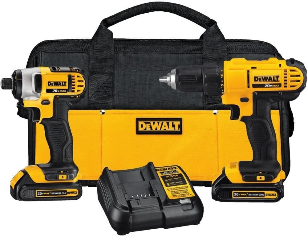 20V MAX Cordless Drill and Impact Driver, Power Tool Combo Kit, Lightweight