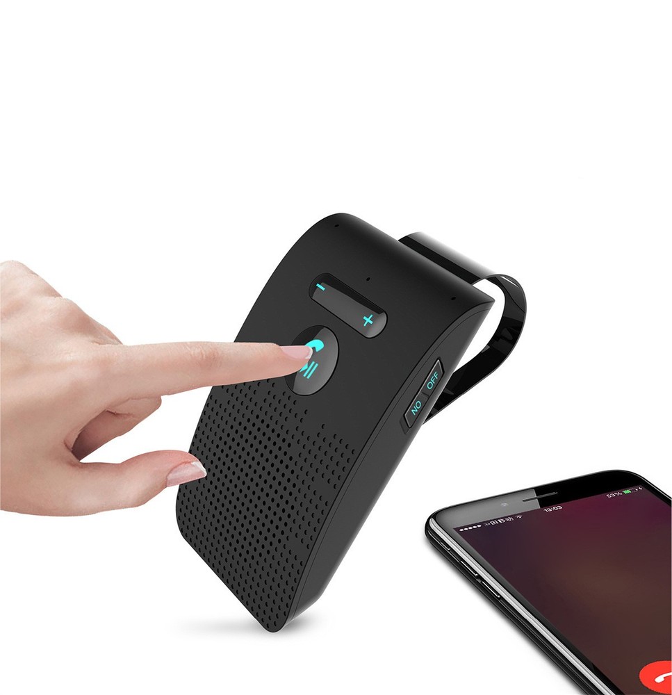 Wireless Bluetooth 5.0 Speakerphone Speaker Phone Visor Clip Hands Free Car Kit