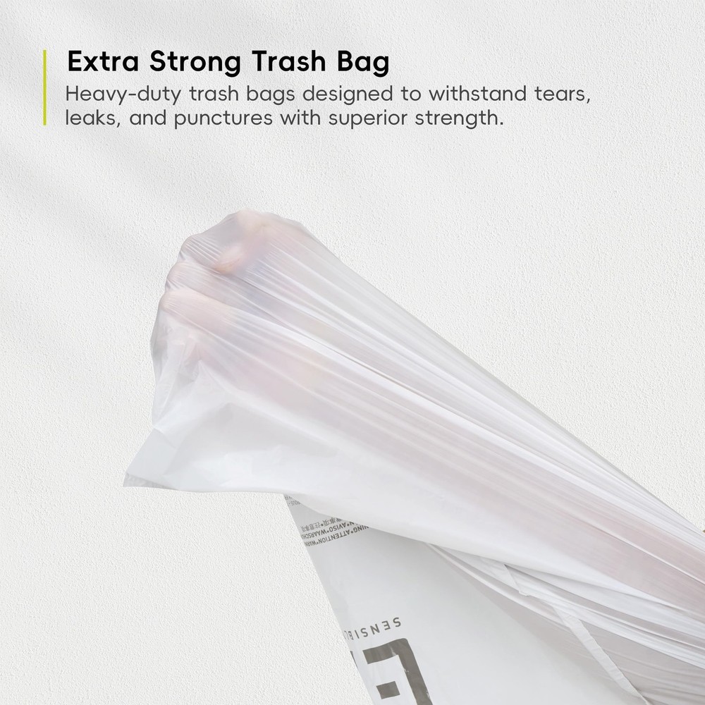 EKO Easy-Dispense Roll 80 Count Extra-Strong Drawstring Tall Kitchen Trash Ba...