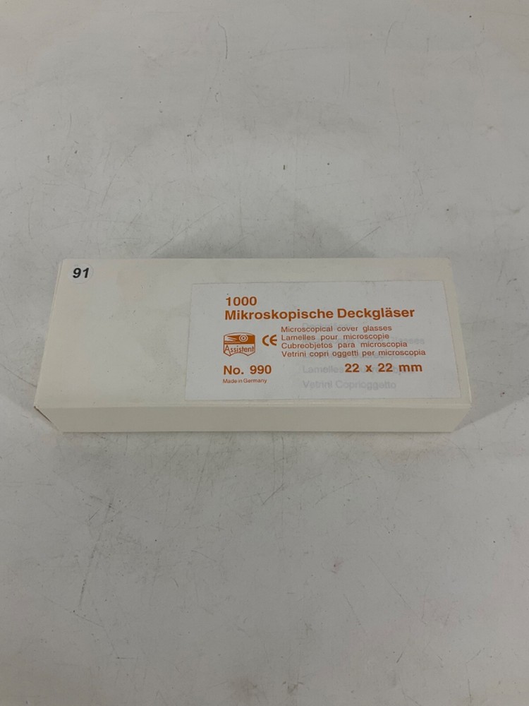 Assistent Deckglaser Microscope Cover Glasses 22x22mm No. 990 (1000)