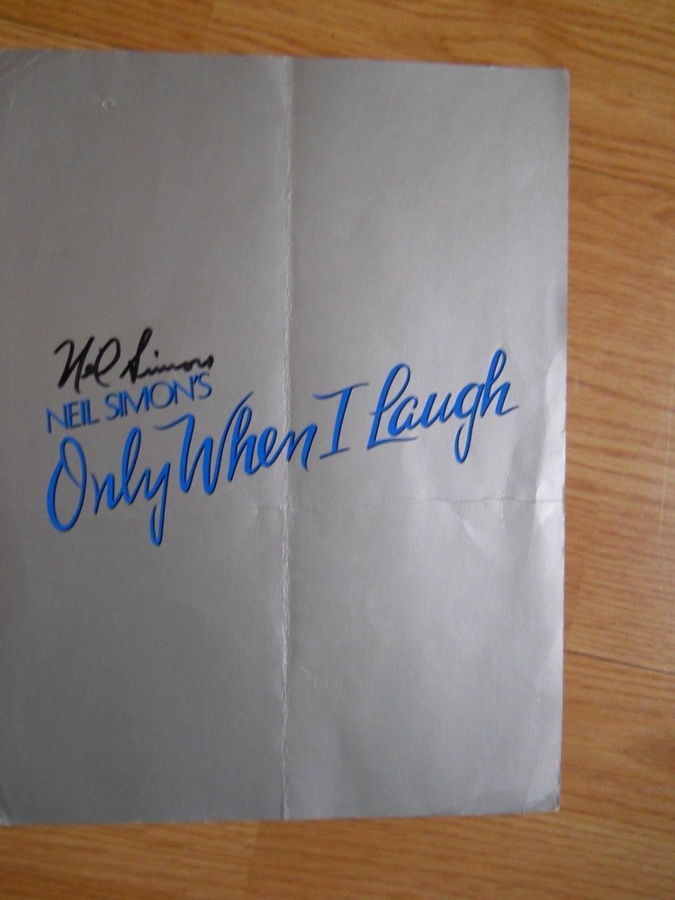 NEIL SIMON  Autographed " Only When I Laugh " 1981 World Premier Program