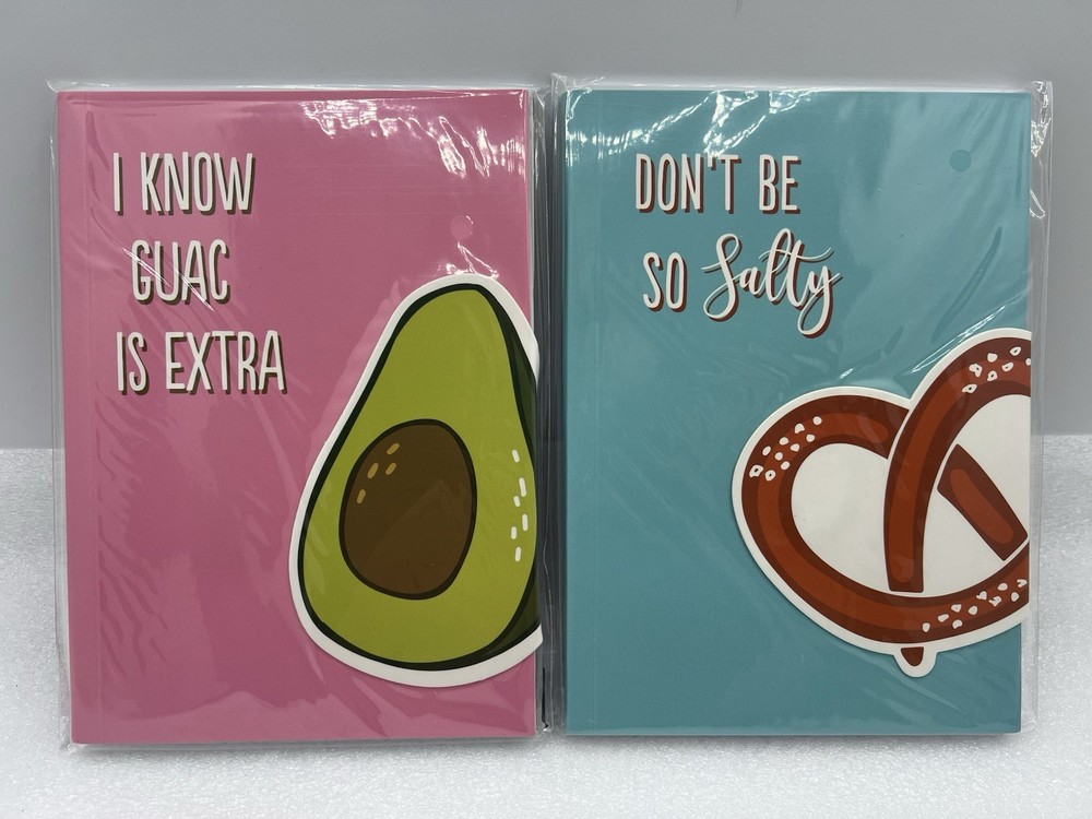 Avocado Guac Salty Pretzel (2 Pack) 5”x7” Notebook Lined Page  Planner Diary