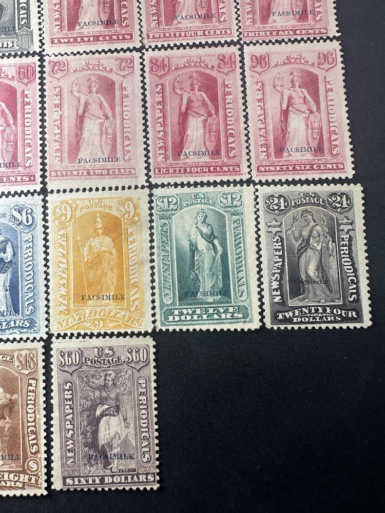 Extensive Newspaper Stamp Facsimile Collection Lot