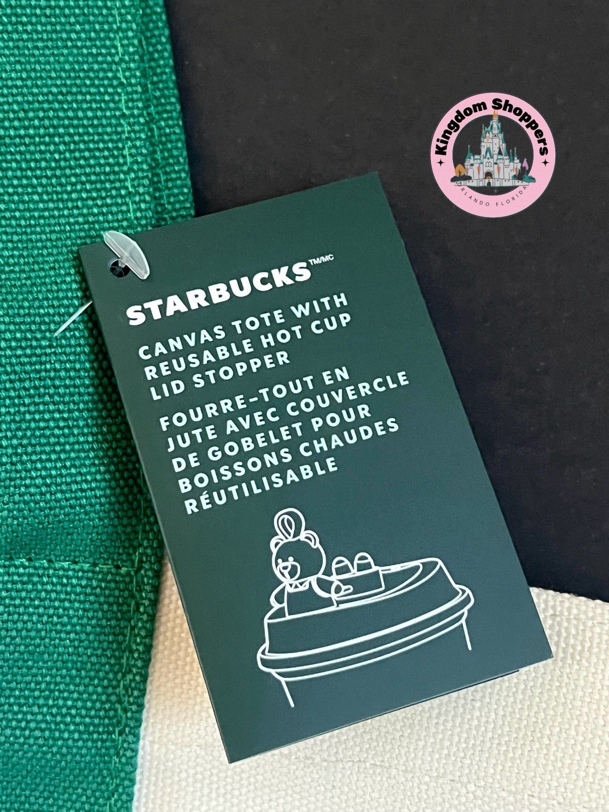 2026 Disney Parks Starbucks Park Days & Lattes Tote Bag & Bear Lid Stopper Charm