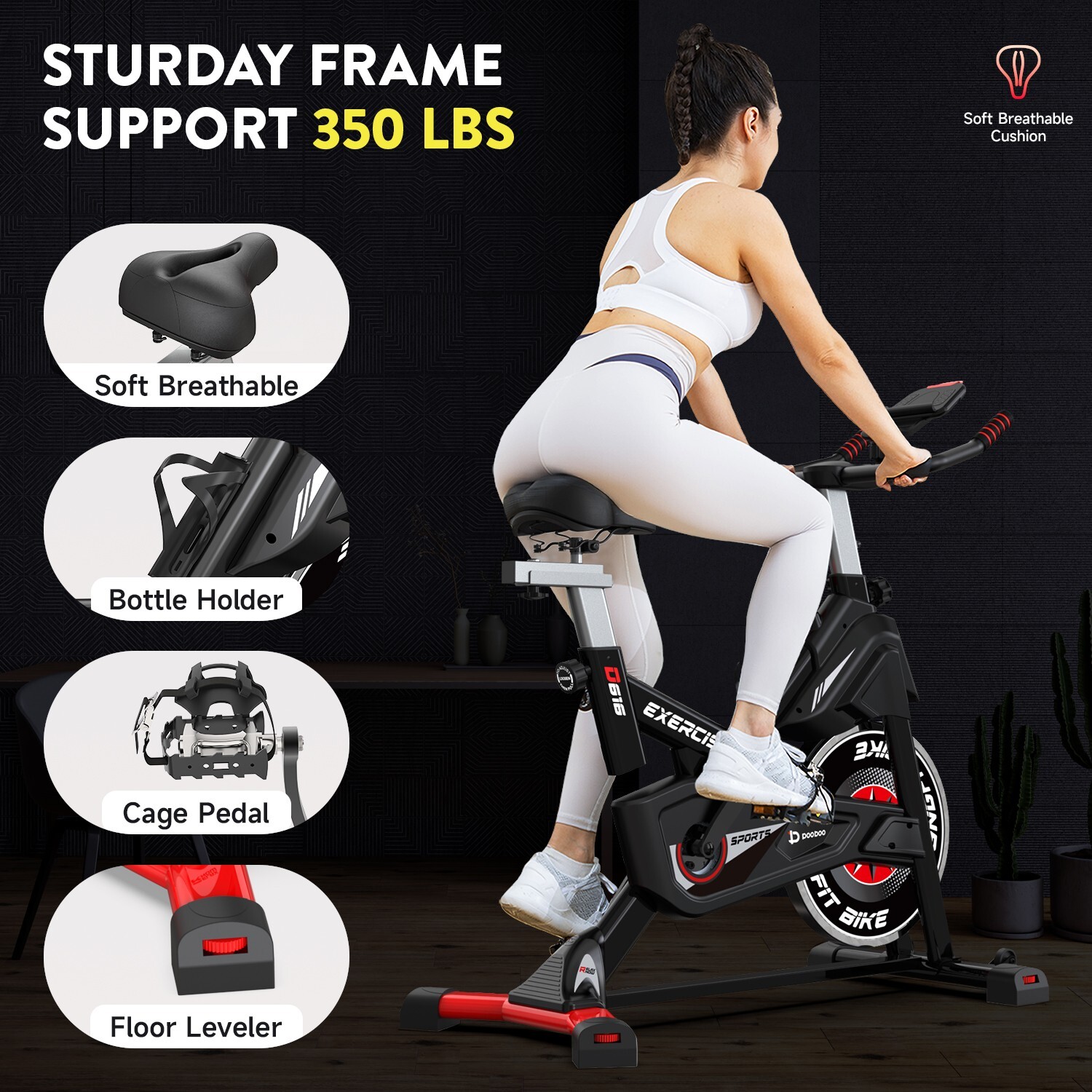Indoor Cycling Bike for Home Gym Stationary Exercise Bike Magnetic Cycle Bike