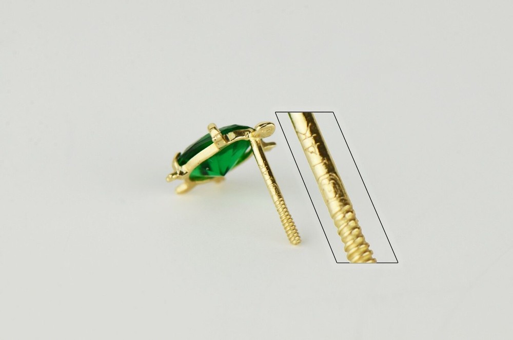 14k Yellow Gold Turtle Birthstone Stud Earring