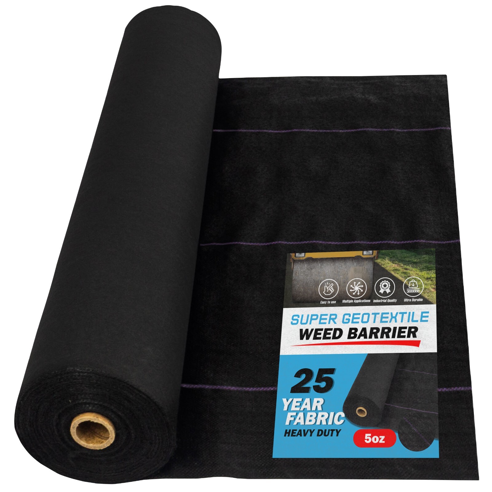 Super Geotextile Professional 5oz Geotextile Weed Barrier - Landscape Fabric