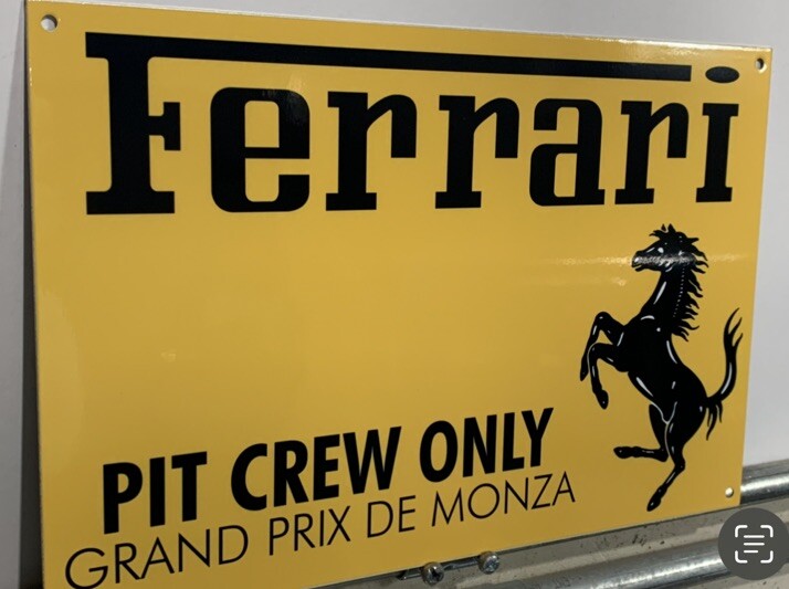 Ferrari Pit Crew Grand Prix Monza  Quality  Garage Sign