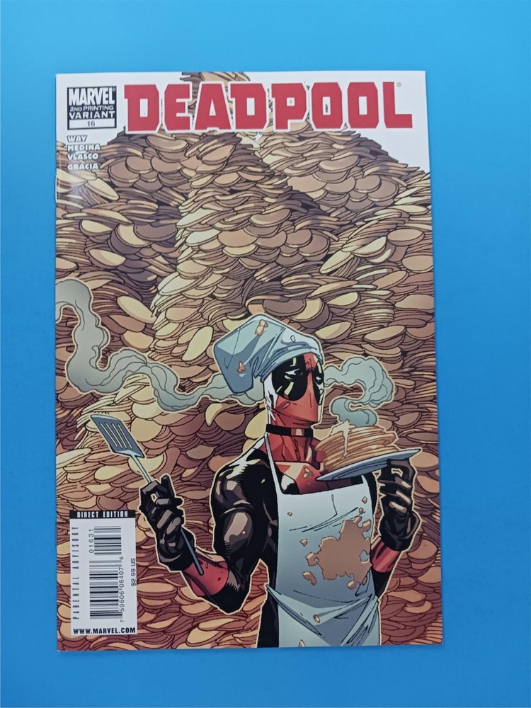 Chef DEADPOOL Cooking PANCAKES ~ DEADPOOL Comic # 16 VARIANT Cover 2010 Marvel