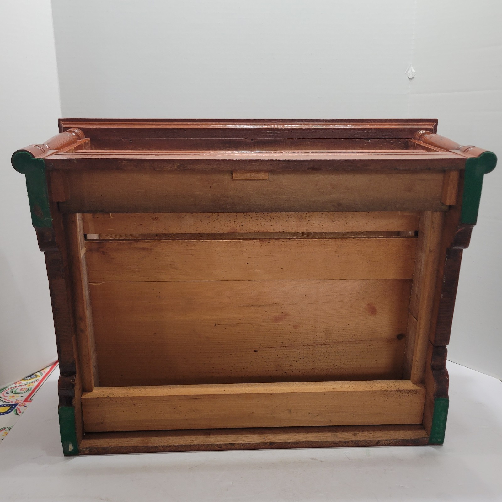Antique J & P Coats 2 Draw Wood Spool Cotton Cabinet Counter Top Store Display