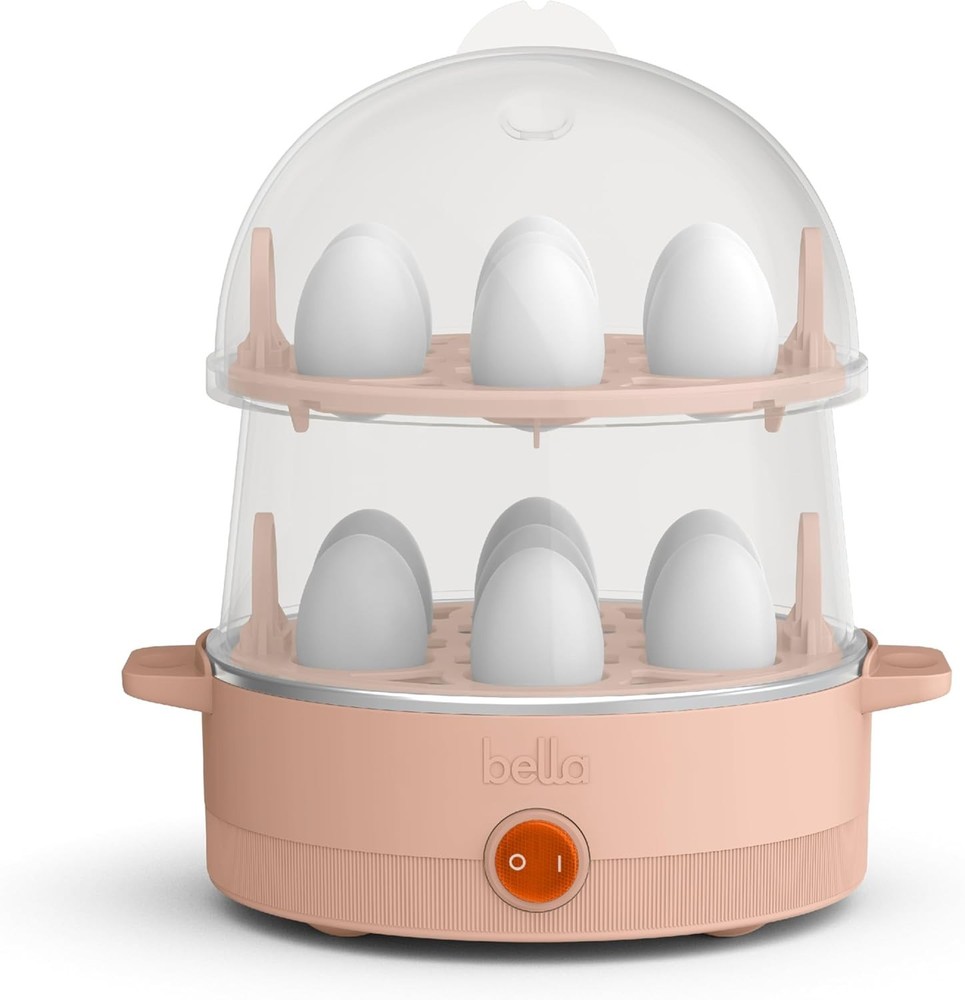 Electric Egg Cooker 14 Eggs Capacity Tray Double Stack Poached Scrambled Hard