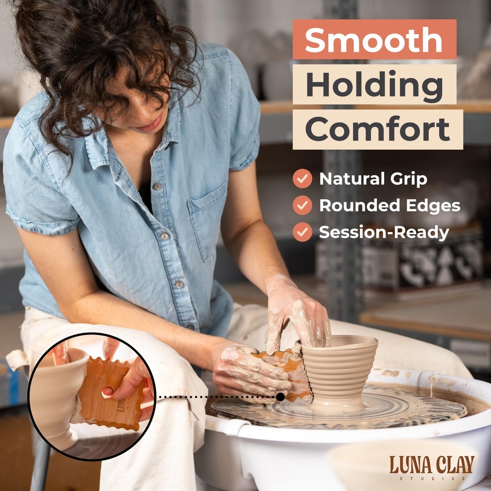 Pottery Ribs Tool Set | 8 Pack - Ceramic Tools for Pottery, Crescent (8pc)