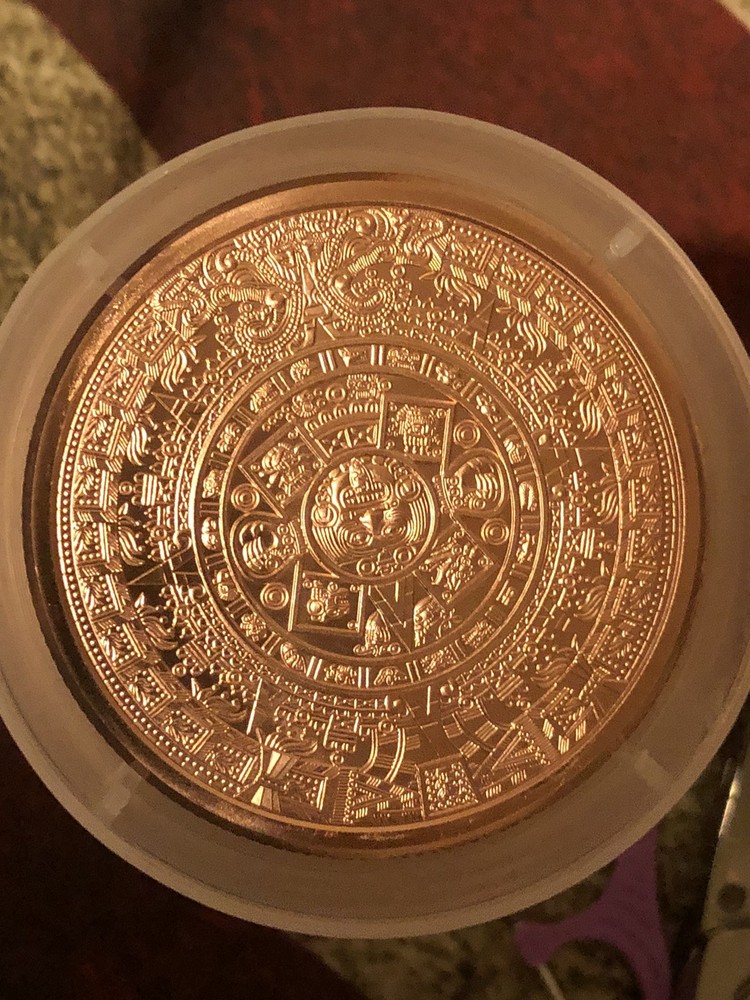 5 oz Copper Round Aztec Calendar GSM