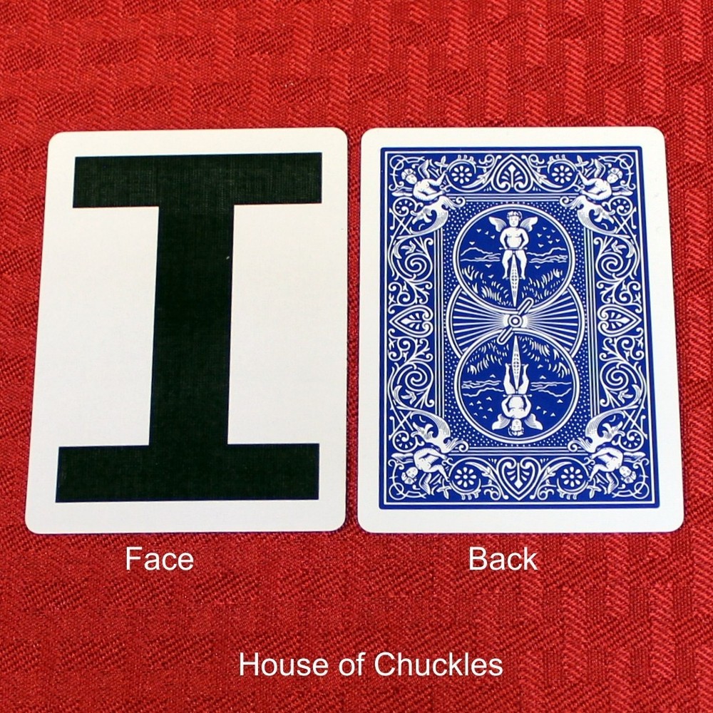 Letter I, Bicycle Printed Gaff Card, Blue