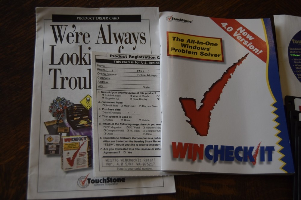 Vintage! Touchstone Anti Virus Bundle PC-Collin 95 Win Check It 4.0 Software
