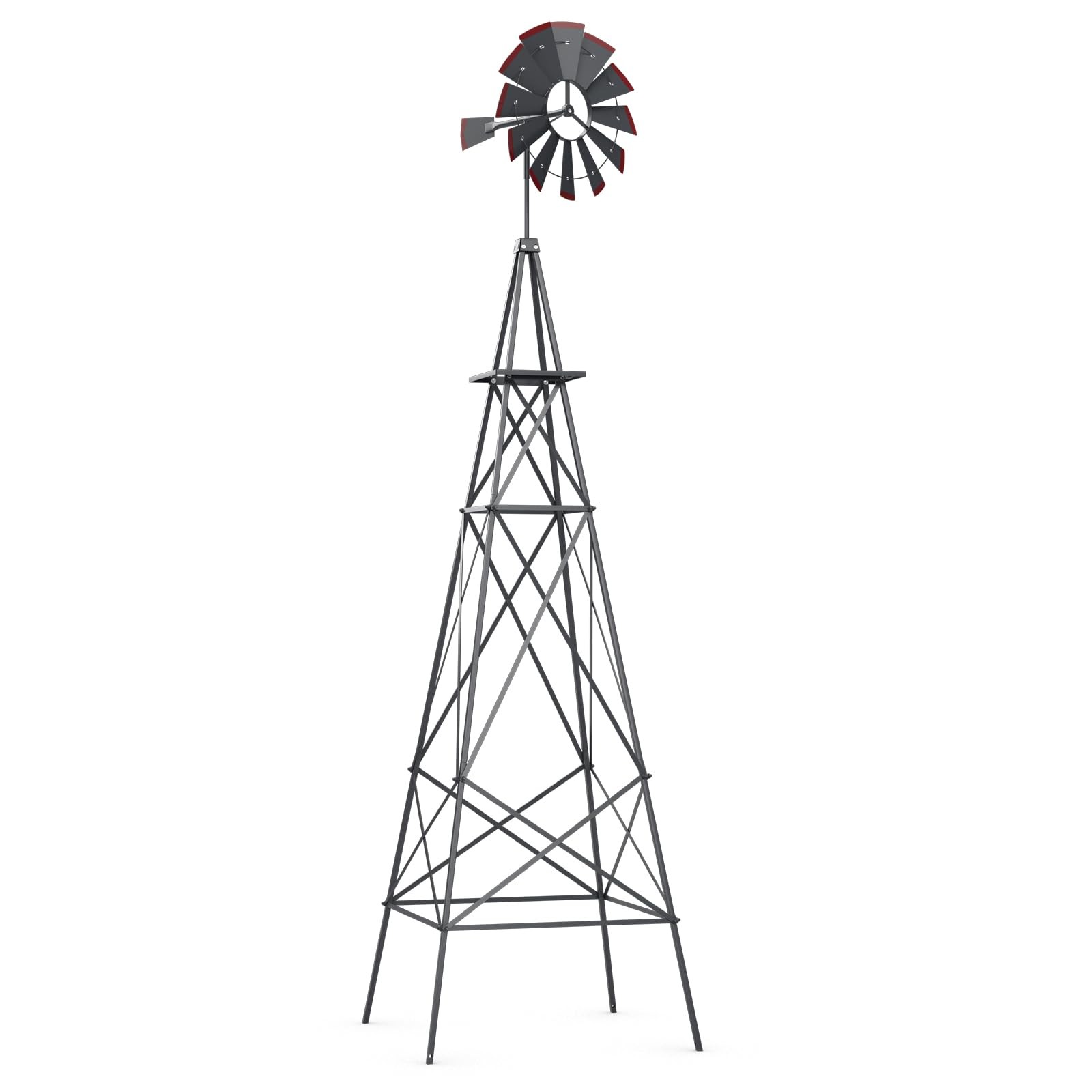 Gemini 说 Tangkula 8.3FT Metal Windmill Weather Vane Weather Resistant Grey