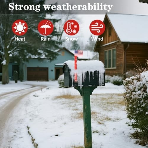 Mailbox Flag Replacement Kit - 2 Pcs Metal Red & Blue Flags for Mailbox Accessor