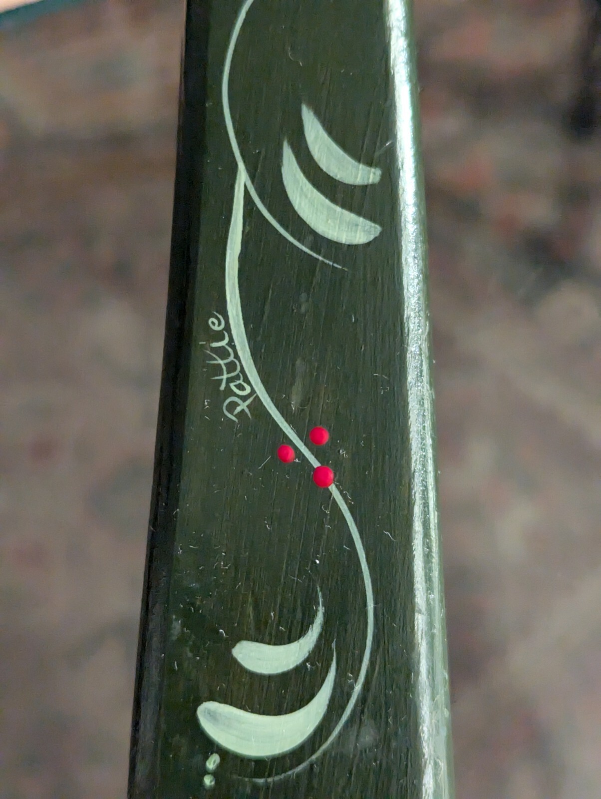 Vtg Hand Mirror Vanity Folk Art Handmade Home Green Wood Tole Painted Floral