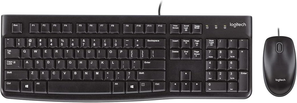 Logitech MK120 Wired USB Keyboard and Mouse, Black. open box