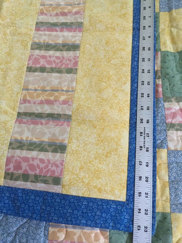 Spring Quilt Handmade 104" X 72" Patchwork With Sham Thin Lightweight Stunning