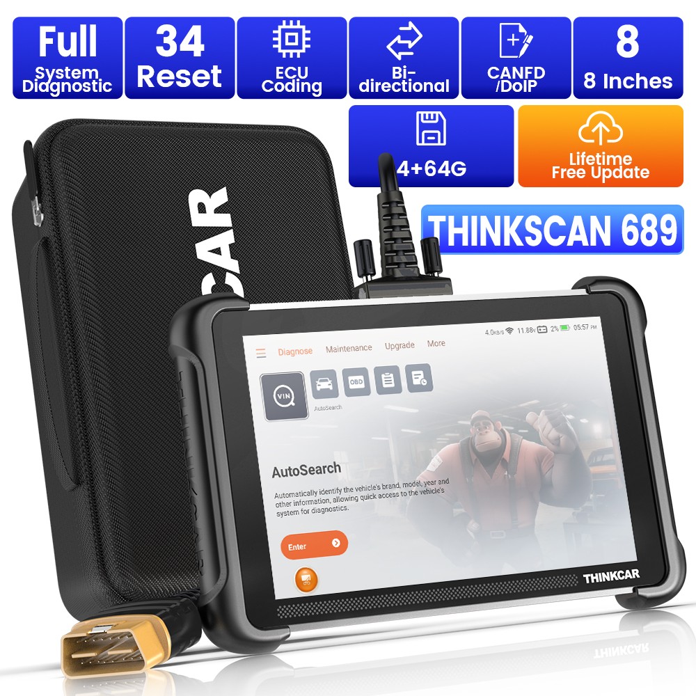 ThinkScan 689 Auto OBD2 Diagnostic Full System Car Scanner Bidirectional CAN FD
