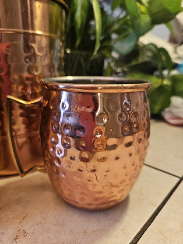 Hammered Copper Bar Tools Drink Mix Set