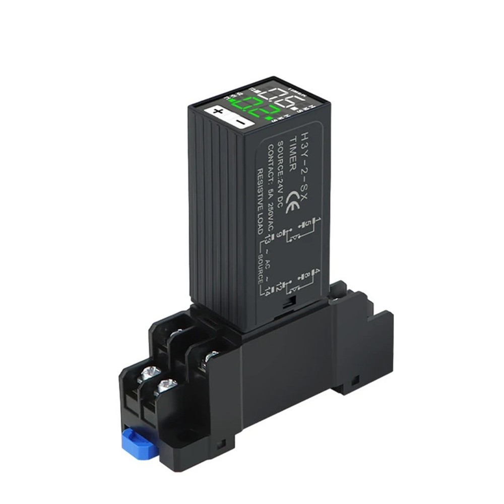 220V Digital Relay with Base for Cycle Time Control and Delay Function