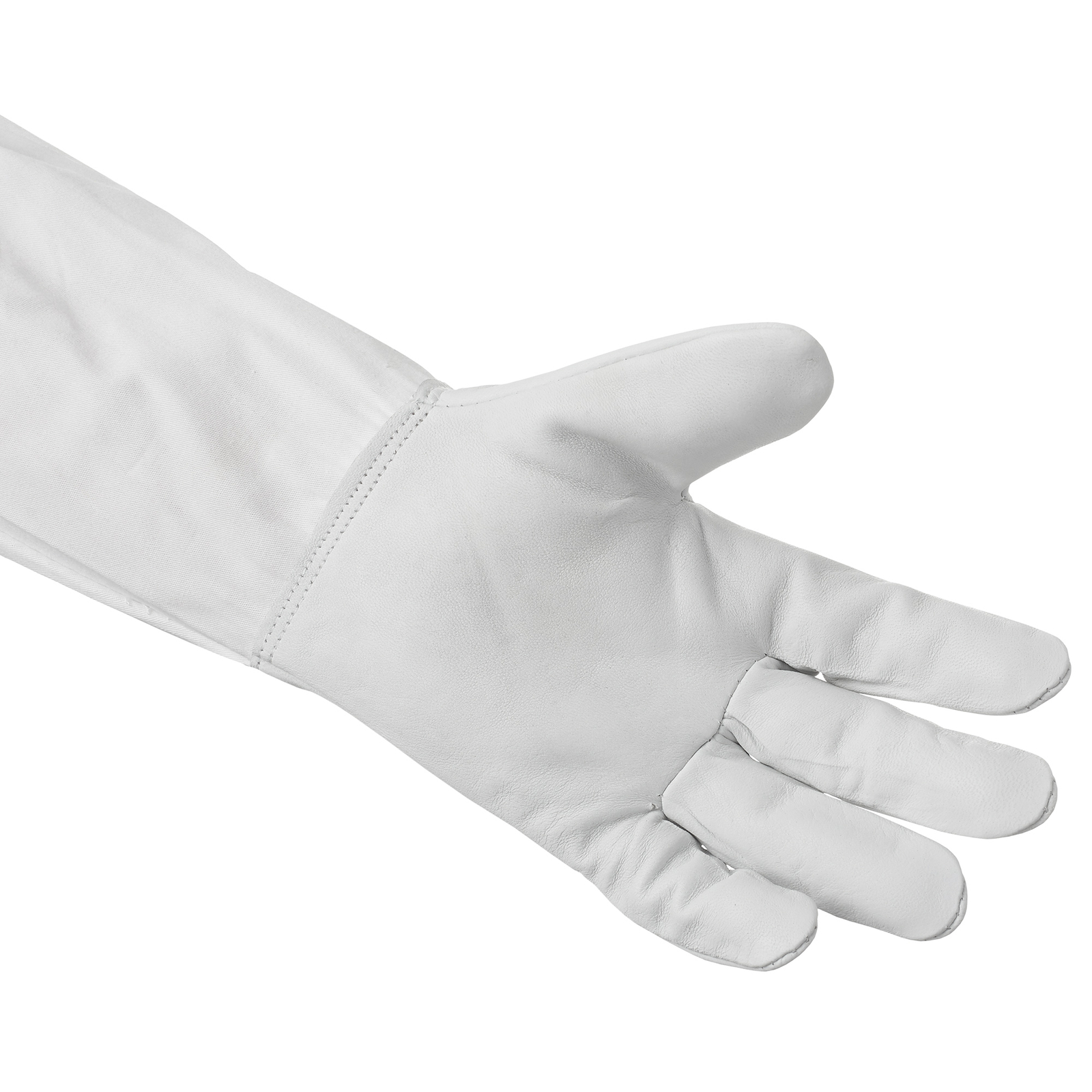Beekeeping Gloves Goatskin Leather, Canvas Long Sleeves with Elastic Cuff, Sm