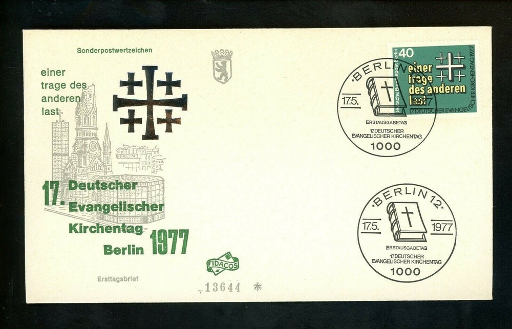 Postal History Germany FDC #9N407 Protestant Synod religion 1977