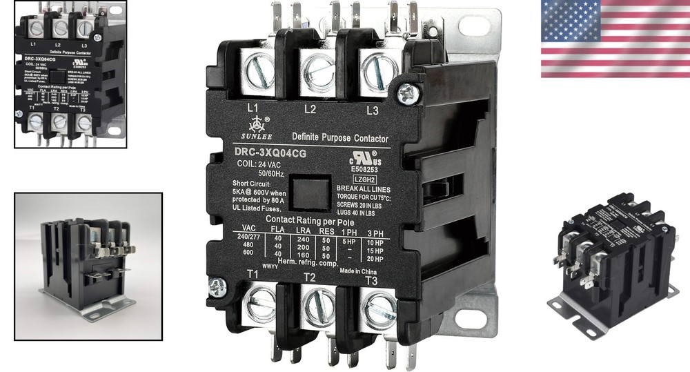 3 Pole 40A Contactor 24V Coil Bulk Molding