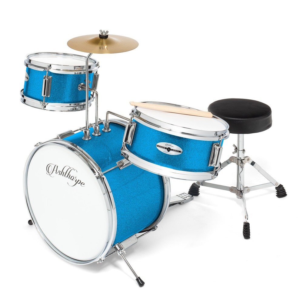 OPEN BOX - 3-Piece Junior Drum Set - Complete Mini Beginner Beginner - Blue