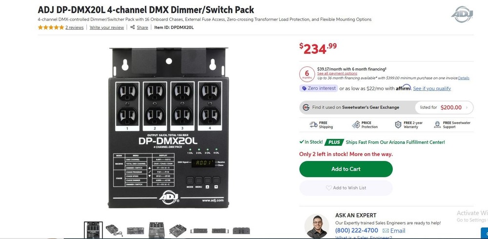 American DP-DMX20L 4-Channel Controller - Black