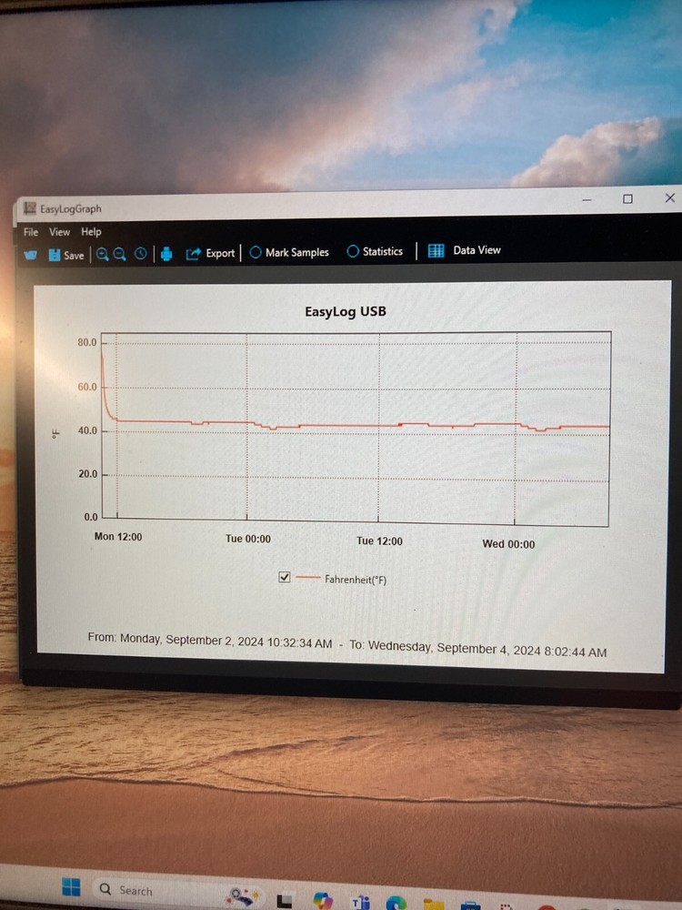 Lascar EL-USB-2 Temperature and Humidity Data Logger used in box with software