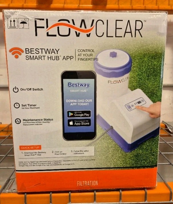 Flowclear 2000 Gph Smart Touch Wifi Above-Ground Pool Pump Filter 12000 Gal Pool