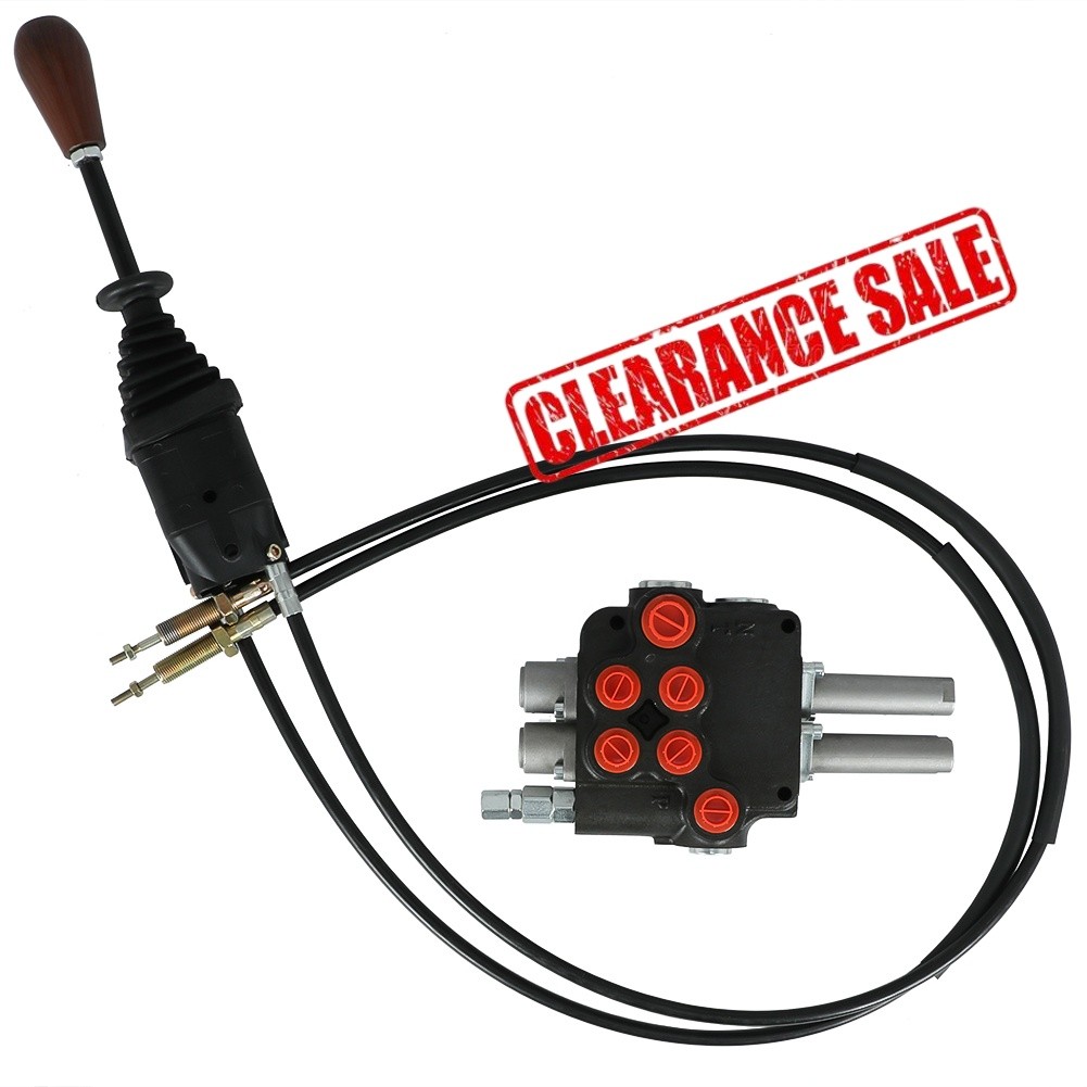 P80 Remote Control Valve Kit: 2 Spool Valve 80lpm/ 21gpm /Joystick / Cables New